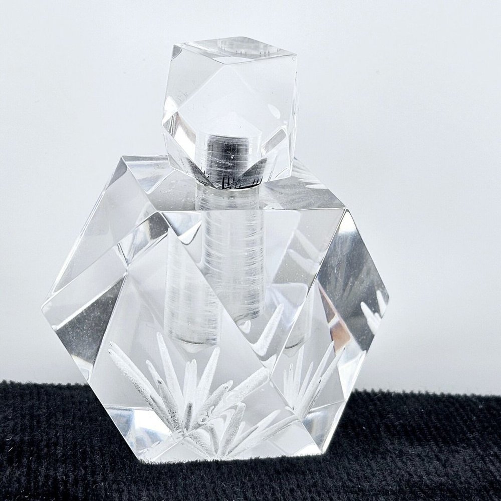 Vntage Modern Art Lucite Perfume Bottle signed Dekel '86 Studio artist handcraft - Picture 4 of 14